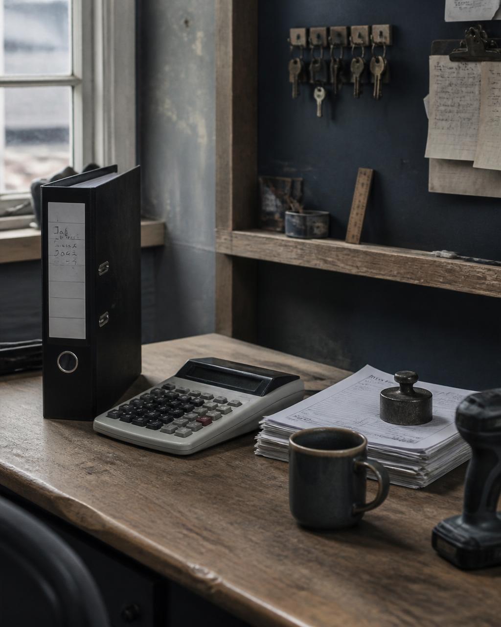 Büro-Ecke im etablierten Meisterbetrieb.